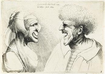 WENZEL HOLLAR Group of 8 etchings of grotesque heads.